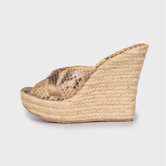Jimmy Choo Shoes - Jimmy Choo Animal Print Leather Wedge Sandals Sz.36